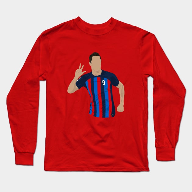 Lewandowski Celebration Long Sleeve T-Shirt by Footscore